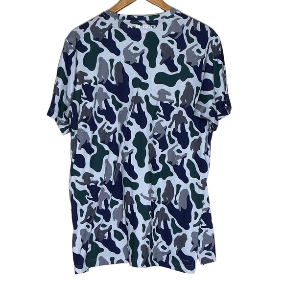 Adidas x NERD Pharrell Camo FreeLift Prime Climalite Size Large Short Sleeve Tee - Picture 7 of 7